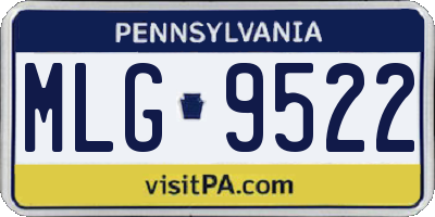 PA license plate MLG9522