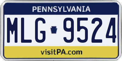 PA license plate MLG9524
