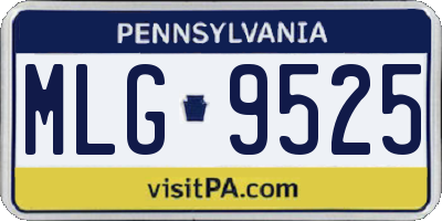PA license plate MLG9525