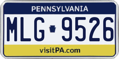 PA license plate MLG9526