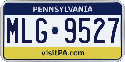 PA license plate MLG9527