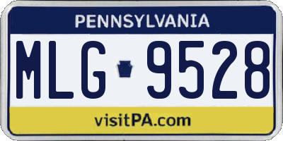 PA license plate MLG9528
