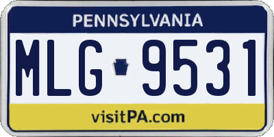 PA license plate MLG9531