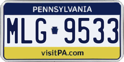 PA license plate MLG9533