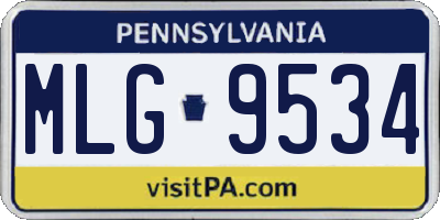 PA license plate MLG9534