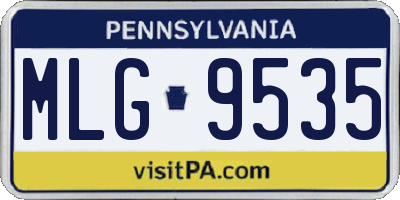 PA license plate MLG9535
