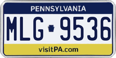 PA license plate MLG9536