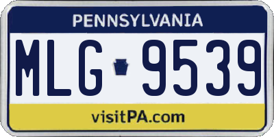 PA license plate MLG9539