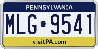 PA license plate MLG9541