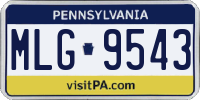 PA license plate MLG9543