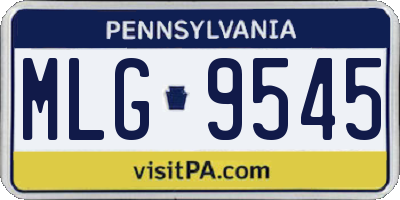 PA license plate MLG9545