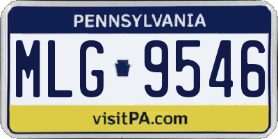 PA license plate MLG9546