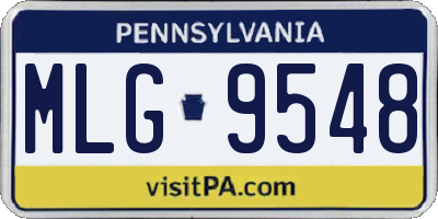 PA license plate MLG9548