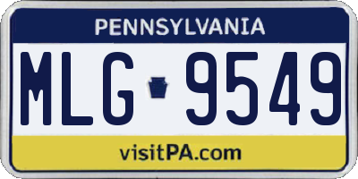 PA license plate MLG9549