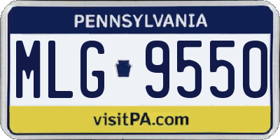 PA license plate MLG9550