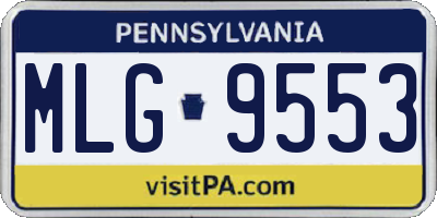 PA license plate MLG9553