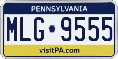 PA license plate MLG9555