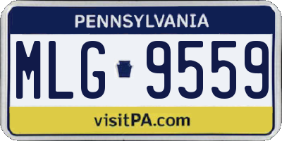 PA license plate MLG9559