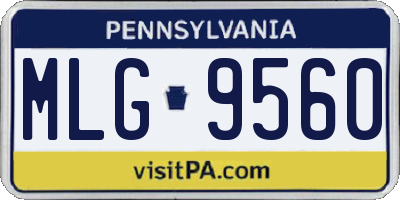 PA license plate MLG9560
