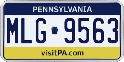 PA license plate MLG9563