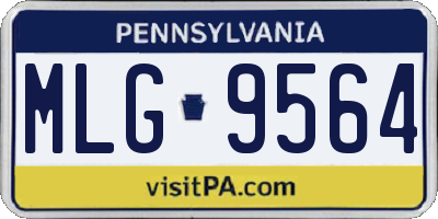 PA license plate MLG9564