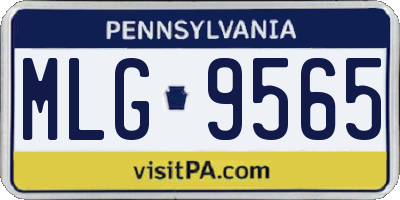 PA license plate MLG9565