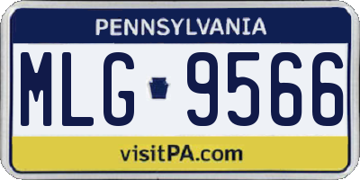 PA license plate MLG9566