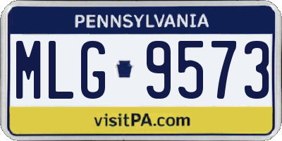 PA license plate MLG9573