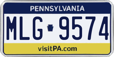 PA license plate MLG9574