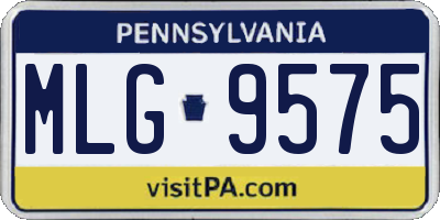 PA license plate MLG9575