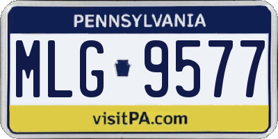 PA license plate MLG9577