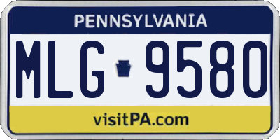 PA license plate MLG9580