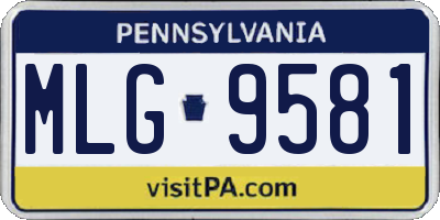 PA license plate MLG9581