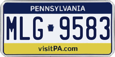PA license plate MLG9583