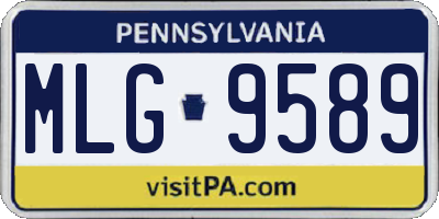 PA license plate MLG9589