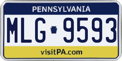 PA license plate MLG9593