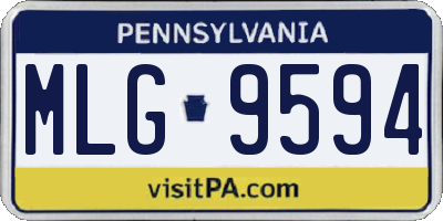 PA license plate MLG9594