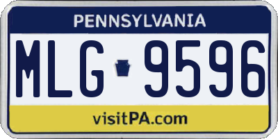 PA license plate MLG9596