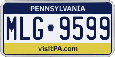 PA license plate MLG9599
