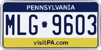 PA license plate MLG9603