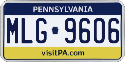 PA license plate MLG9606