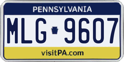 PA license plate MLG9607
