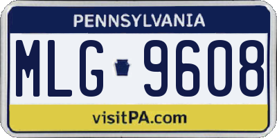 PA license plate MLG9608