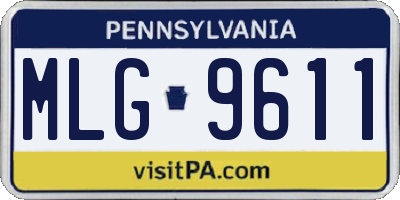 PA license plate MLG9611