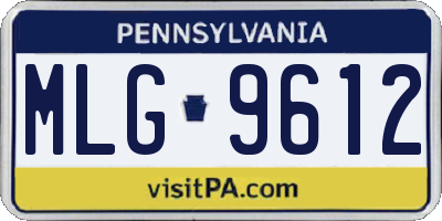 PA license plate MLG9612