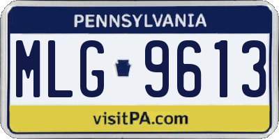 PA license plate MLG9613