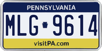 PA license plate MLG9614