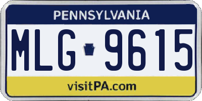 PA license plate MLG9615