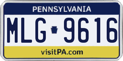 PA license plate MLG9616