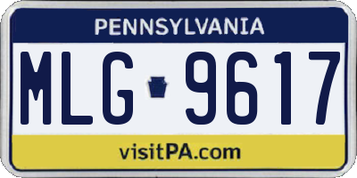 PA license plate MLG9617